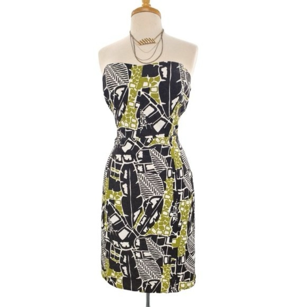 Banana Republic Strapless Dress in Black and Olive
